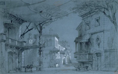 Conception pour le décor de Les Caprices de Marianne par Alfred de Musset (1810-1857)